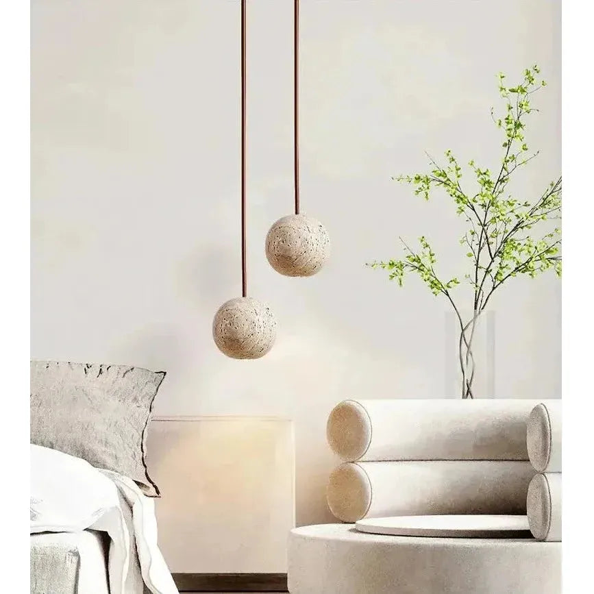 TerraLuce Travertin Hanglamp – Natuurlijke Elegantie in Wabi-Sabi Stijl