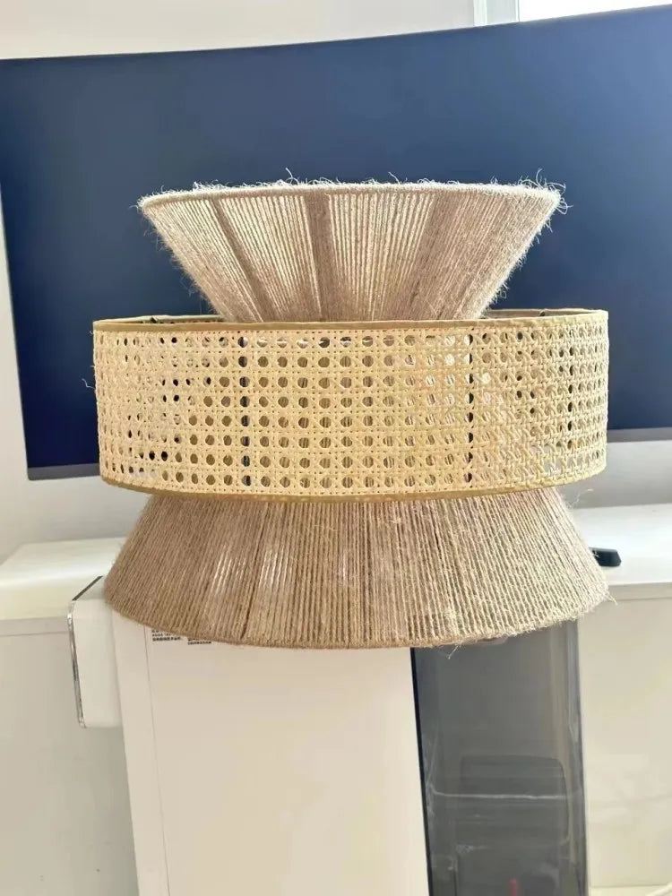 Hempora Wabi-Sabi Hanglamp – Handgemaakt van Henneptouw & Rotan