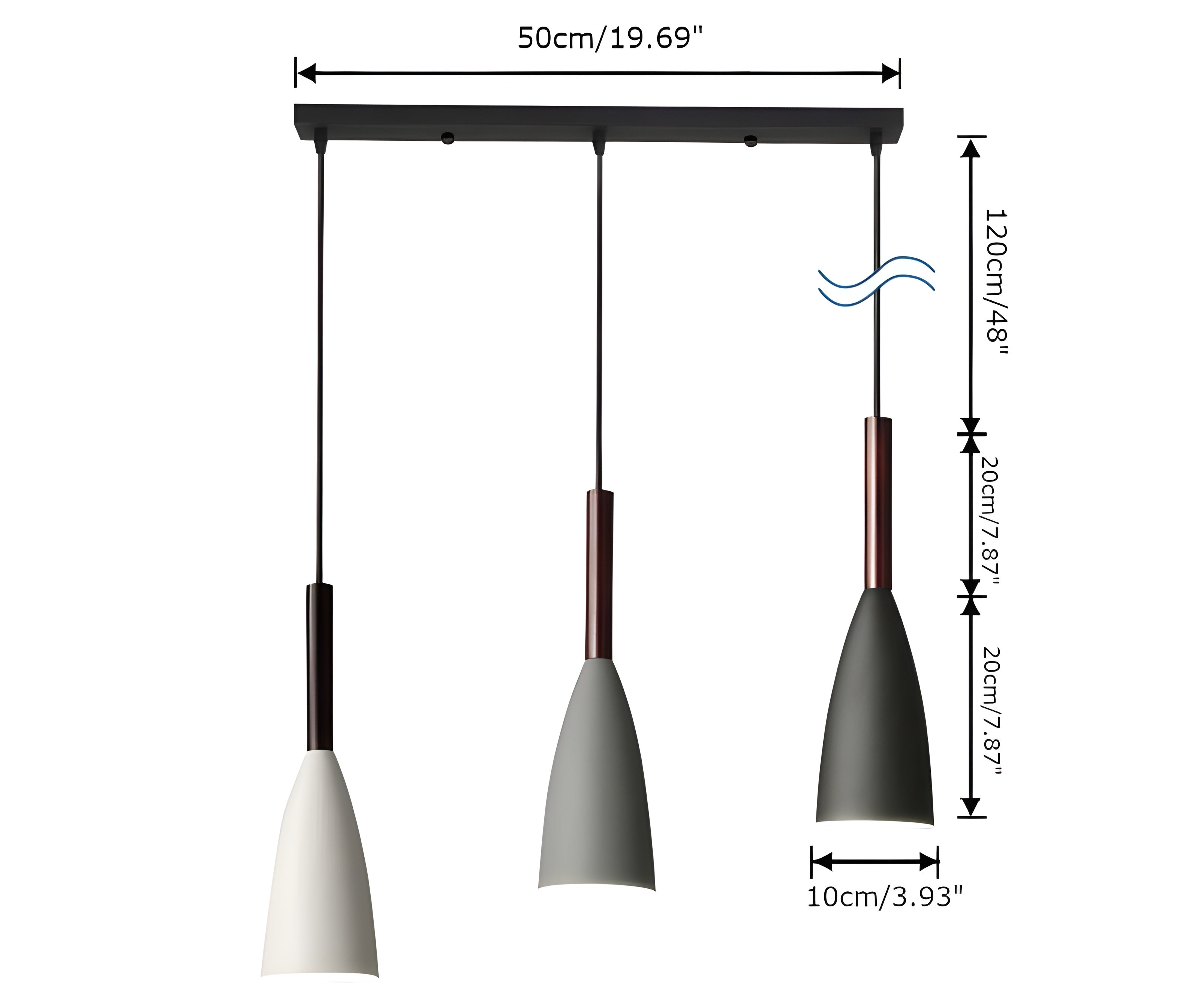 Nord Sphere Hanglamp – Scandinavische Elegantielamp met 3 Pendels