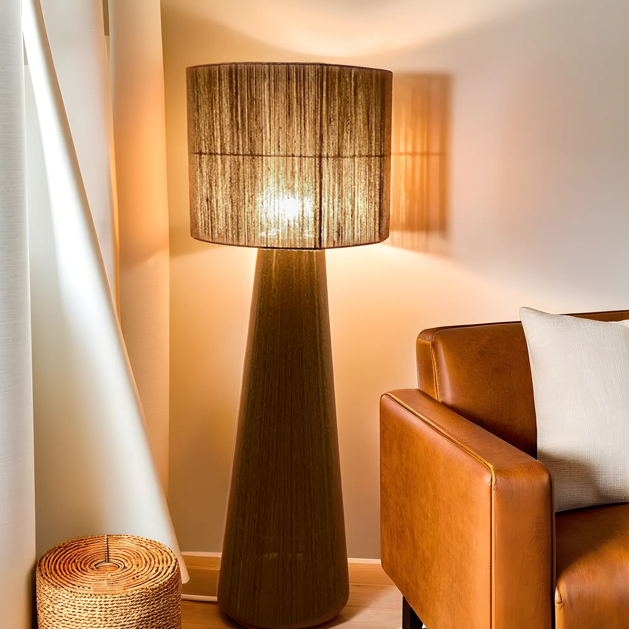 JutaLume Vloerlamp – Handgemaakt van Natuurlijk Jute