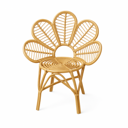 Floraya™ Rotin Bloemstoel – Handgemaakt Bohemian Design