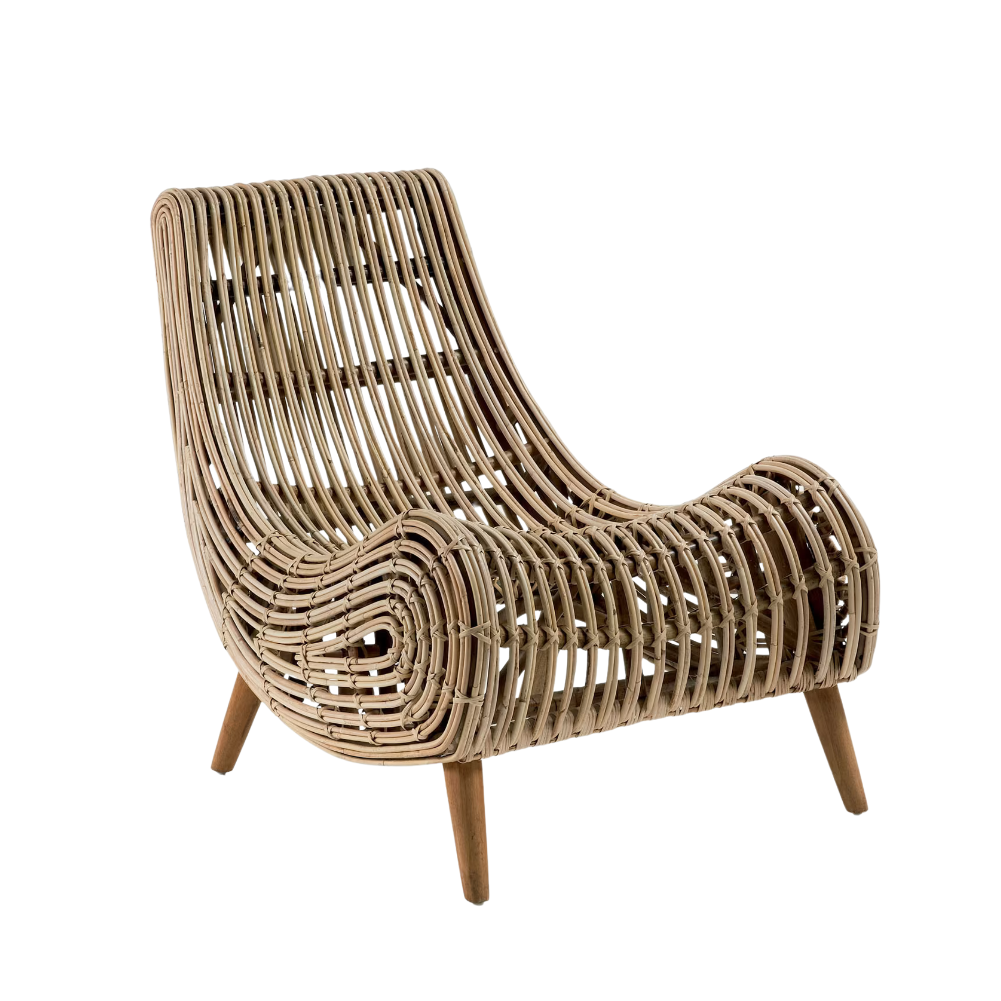 Lunavia™ Rotin Stoel – Natuurlijke Elegantie in Hout & Rotin