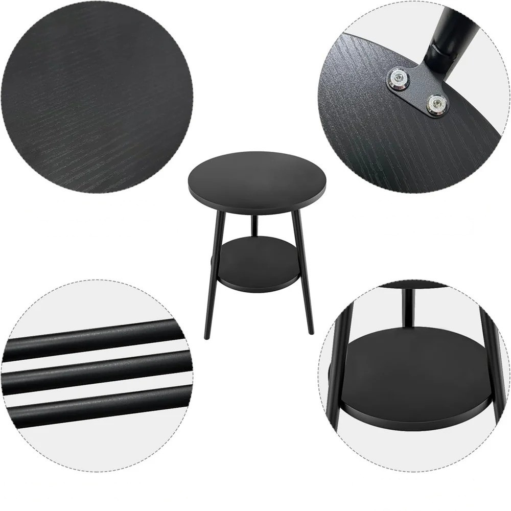 Duo Glide Bijzettafel – Rond 2-laags Design met Glas & Metaal