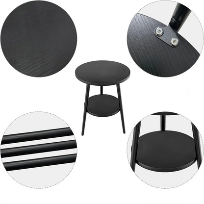 Duo Glide Bijzettafel – Rond 2-laags Design met Glas & Metaal