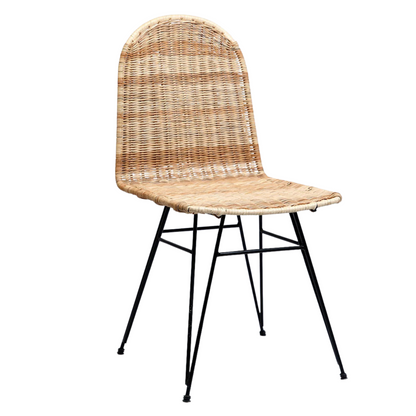 Veyona™ Rotin Design Stoel – Bohemian Elegantie met Metaal