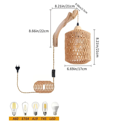 Natura weave Wandlamp – Handgeweven Boho Designlamp
