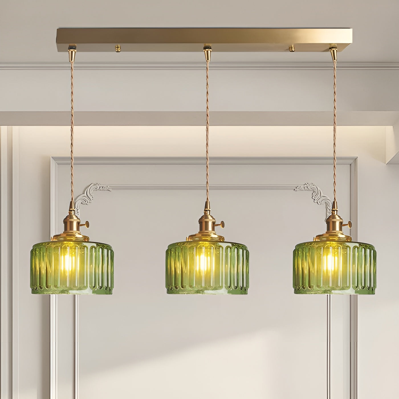 Aurivida Lamp – Elegante Glas Hanglamp met Koperen Accenten