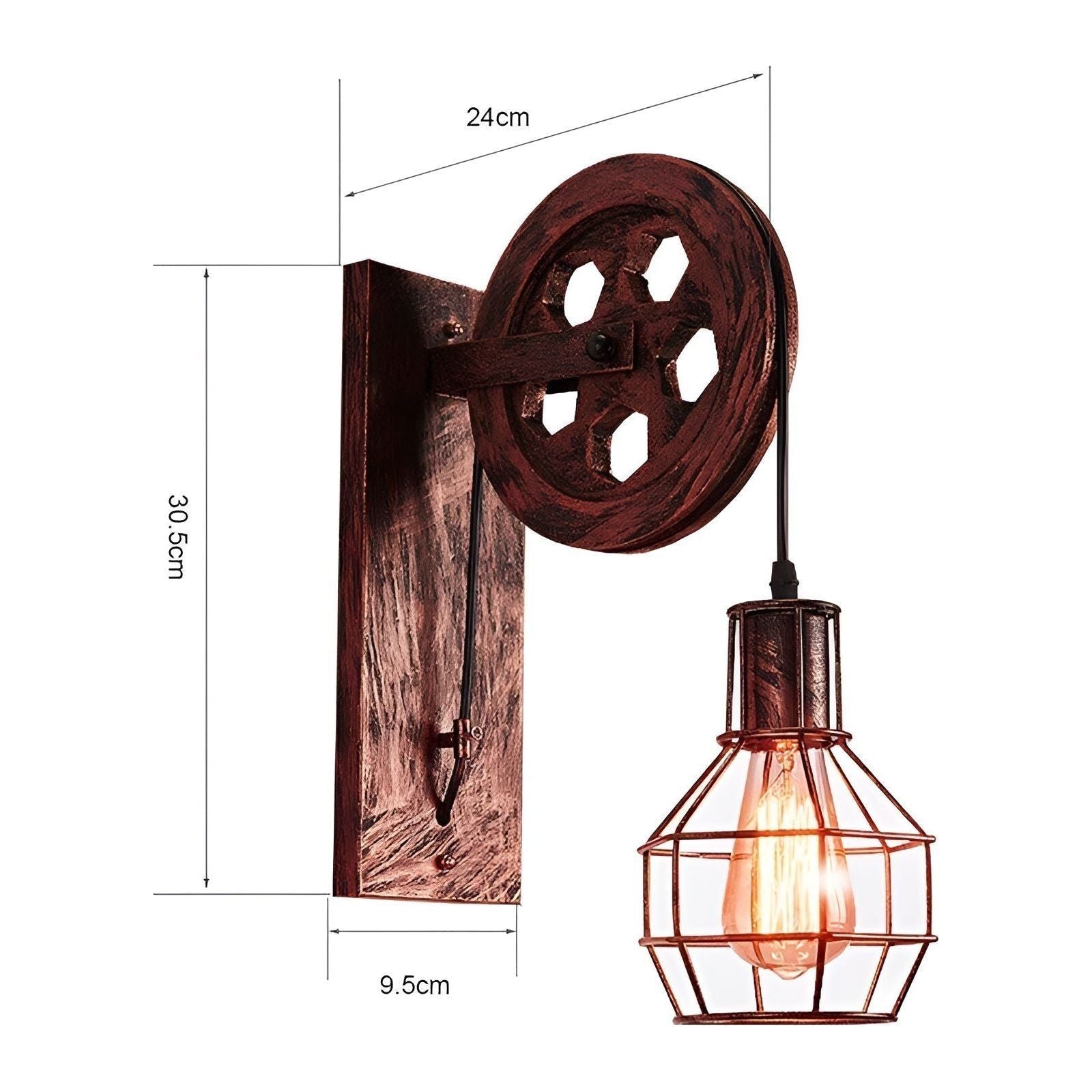 ShineBright Lampe - Industrie Vintage LED Wandlampe