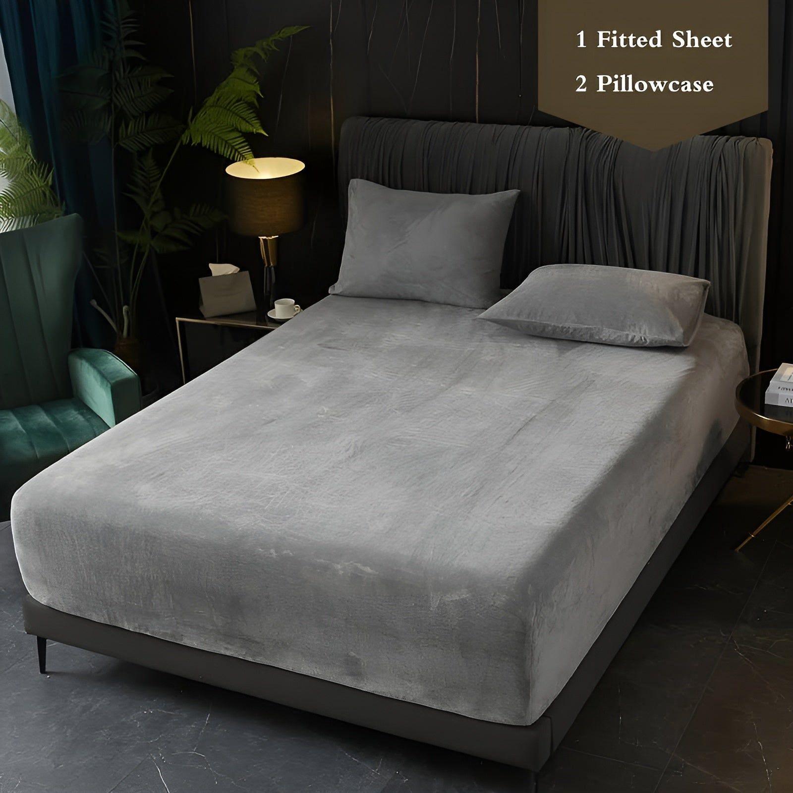 Velouré Set – Luxe Velvet Hoeslaken & Kussensloop Set