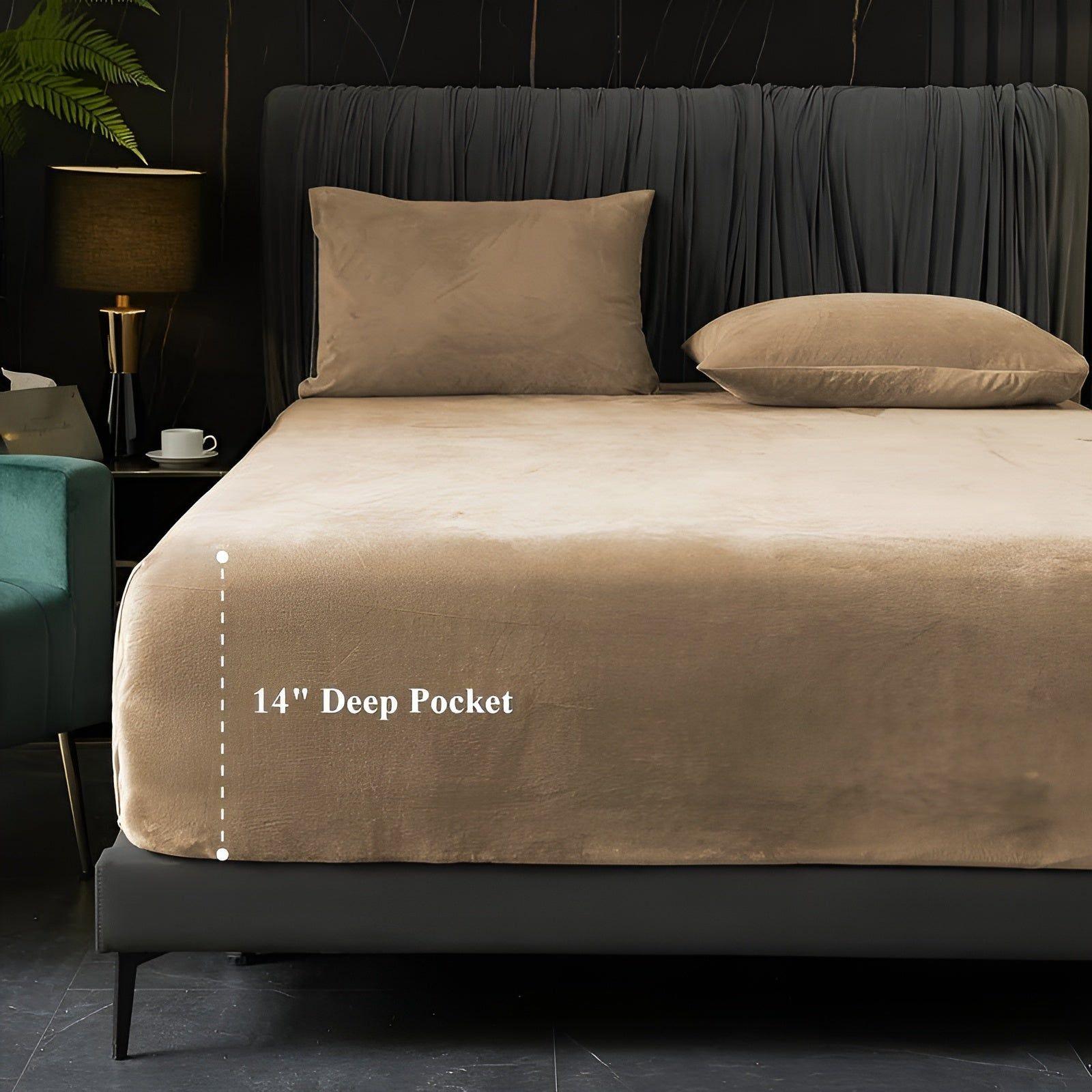 Velouré Set – Luxe Velvet Hoeslaken & Kussensloop Set