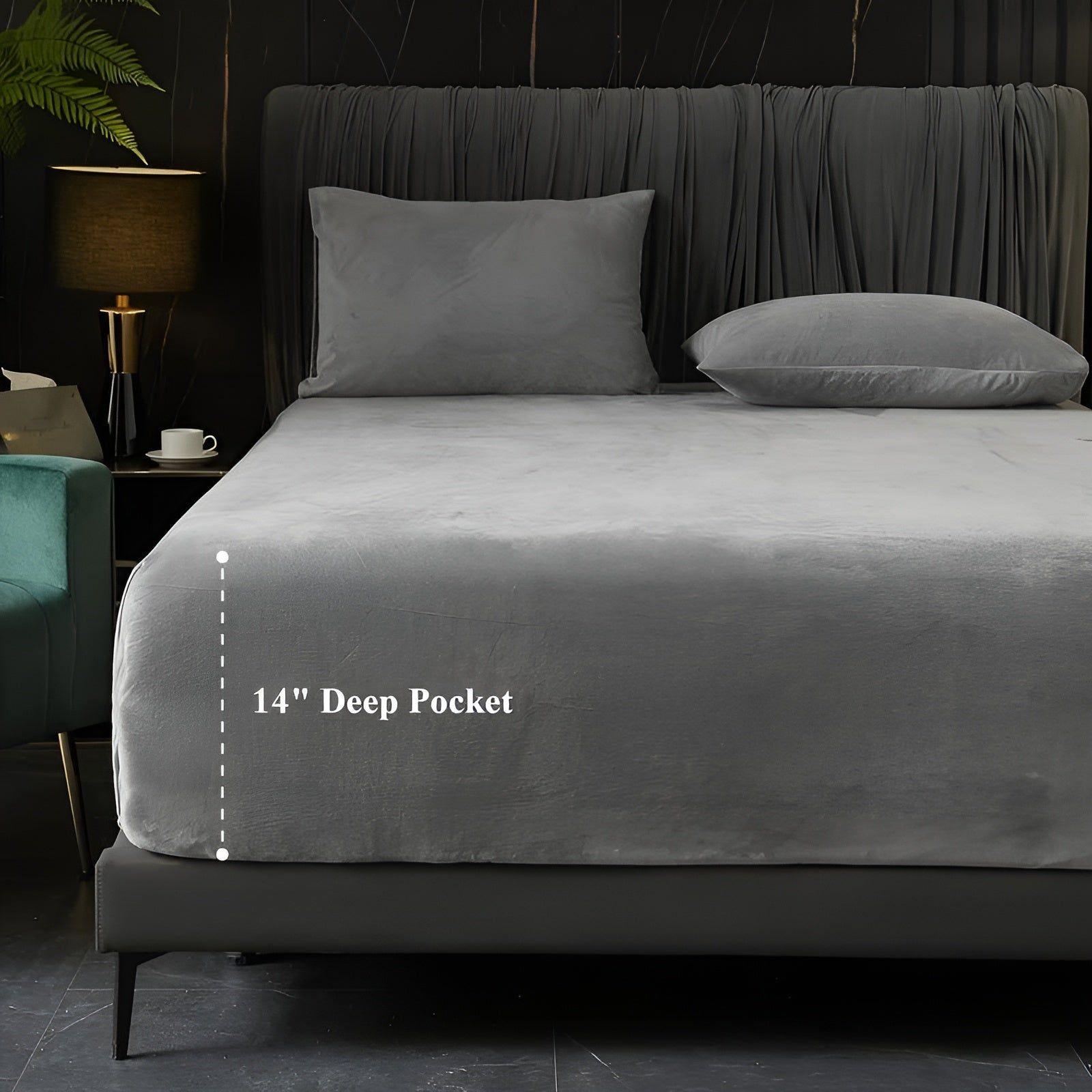 Velouré Set – Luxe Velvet Hoeslaken & Kussensloop Set