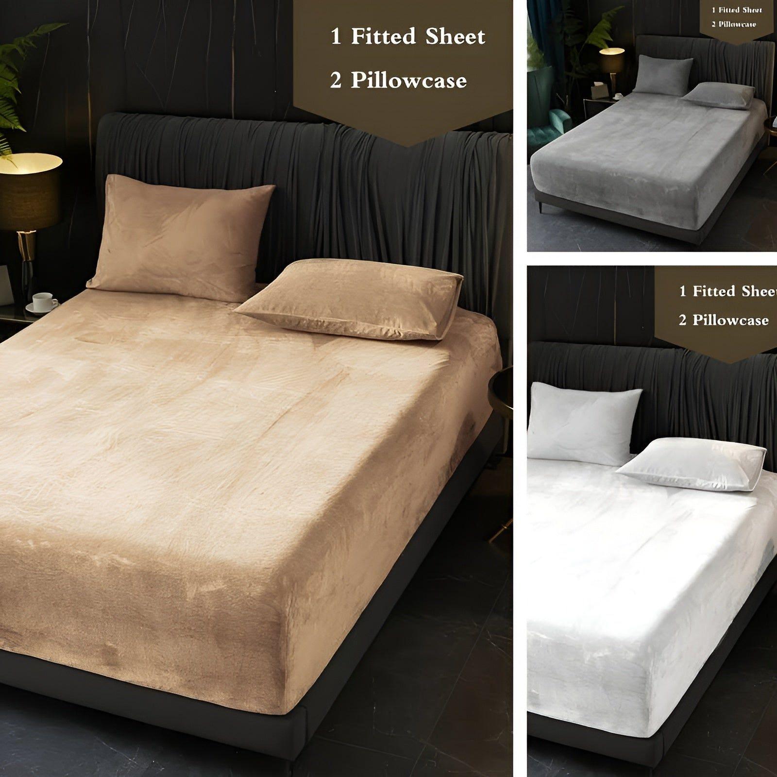 Velouré Set – Luxe Velvet Hoeslaken & Kussensloop Set