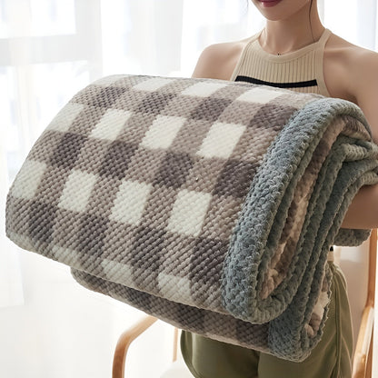 Velouris Plaid – Luxe Chenille Fleece deken met Klassiek Ruitpatroon
