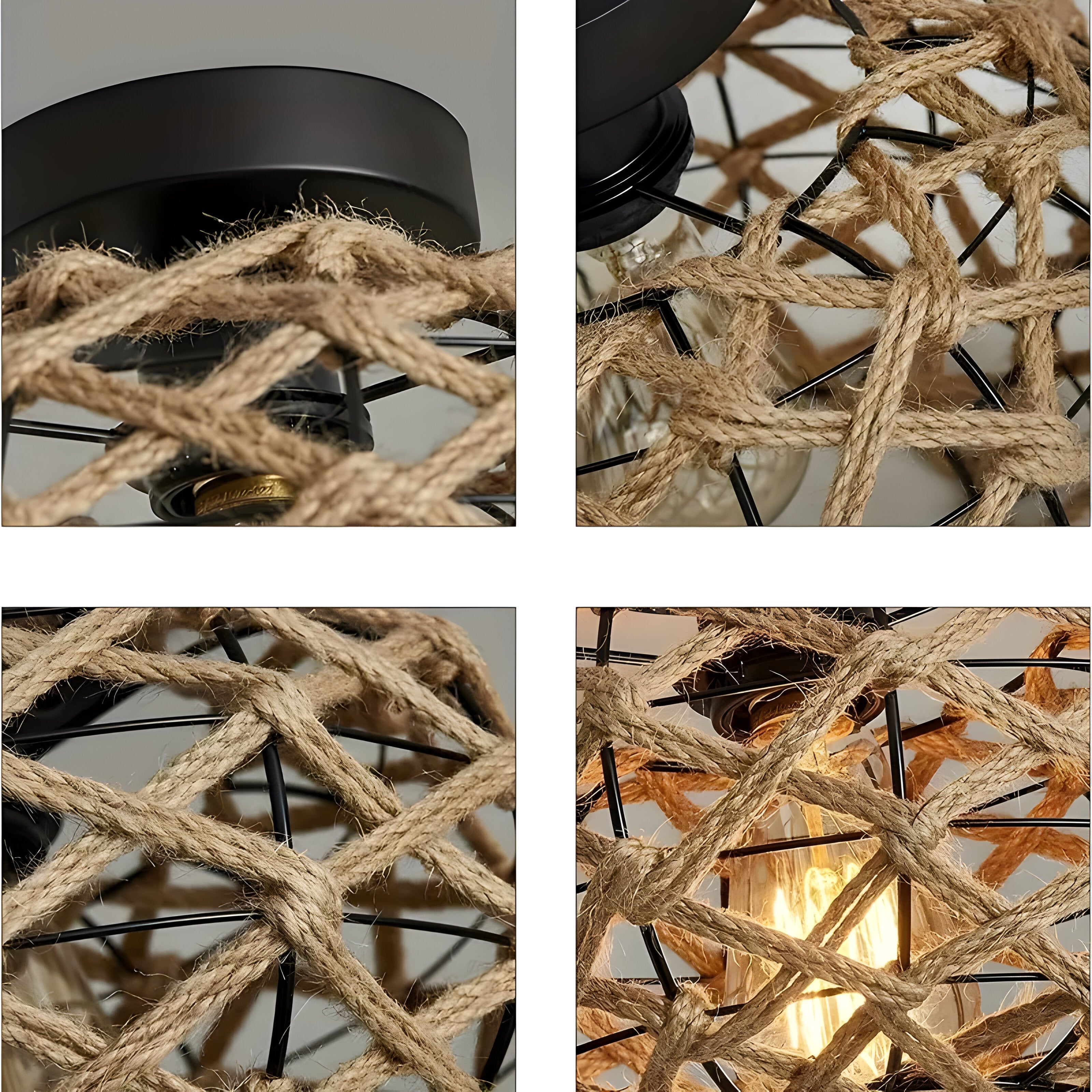 Maris Weave Plafondlamp – Boho Elegantie met Natuurlijk Touw