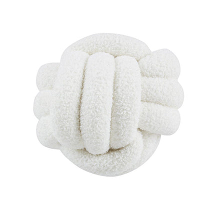 Caryatid – Wit Bouclé Knoopkussen