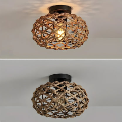 Maris Weave Plafondlamp – Boho Elegantie met Natuurlijk Touw