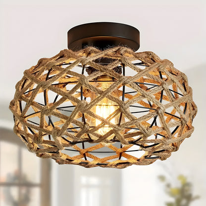 Maris Weave Plafondlamp – Boho Elegantie met Natuurlijk Touw