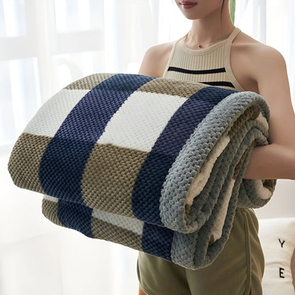 Velouris Plaid – Luxe Chenille Fleece deken met Klassiek Ruitpatroon