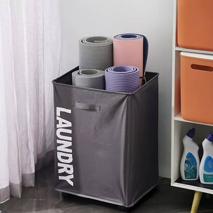 FlexiRoll™ – Plooibare Wasmand op Wieltjes | Waterdicht, Ruim & Makkelijk te Verplaatsen