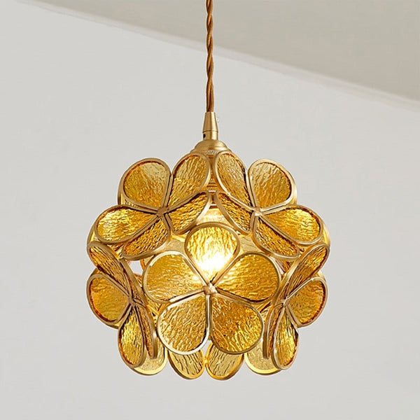 Hanglamp van glas en messing - bonq