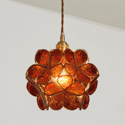 Hanglamp van glas en messing - bonq