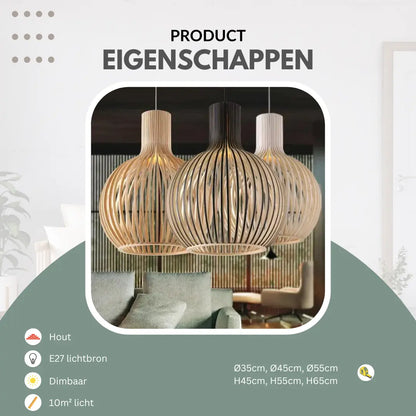 Fayrèn – Houten Hanglamp met Natuurlijke Uitstraling