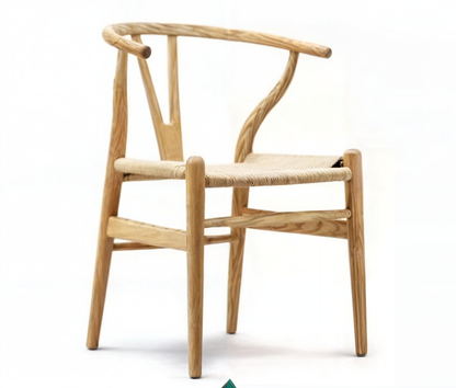 Chaville Chair – Klassieke Houten Stoel met Y-Rugleuning en Rotan Zitting