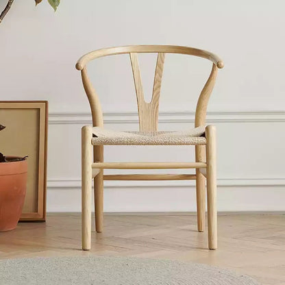 Chaville Chair – Klassieke Houten Stoel met Y-Rugleuning en Rotan Zitting