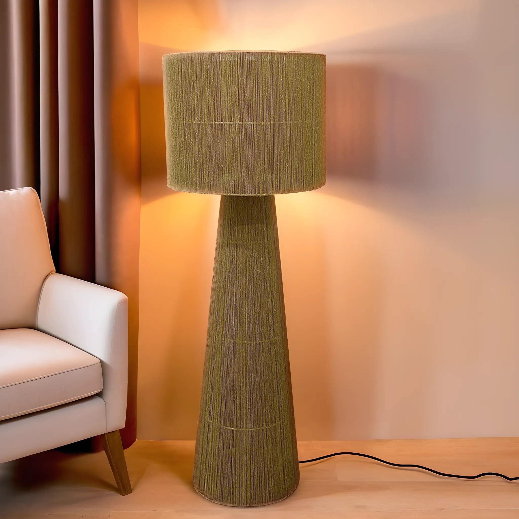 JutaLume Vloerlamp – Handgemaakt van Natuurlijk Jute