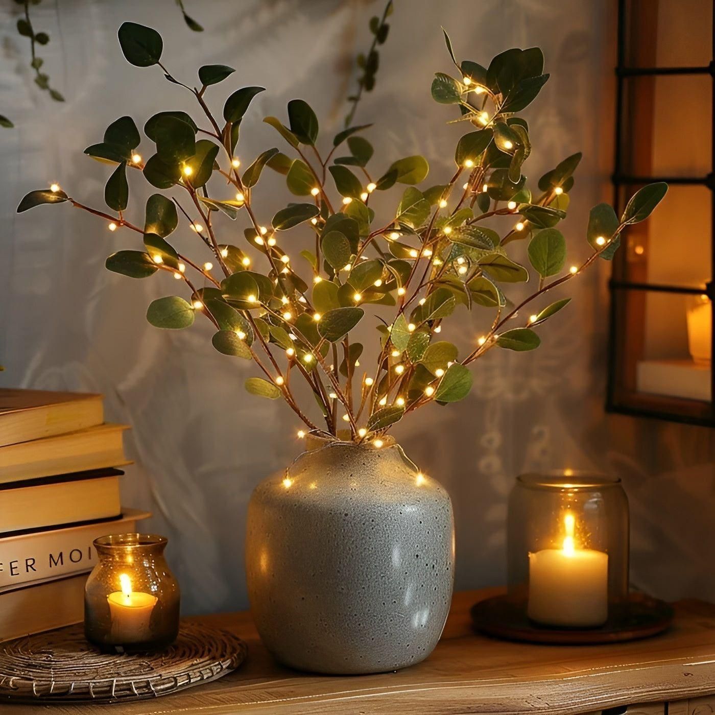 Luminara Branch – Decoratieve LED Lamp in Olijftak Design