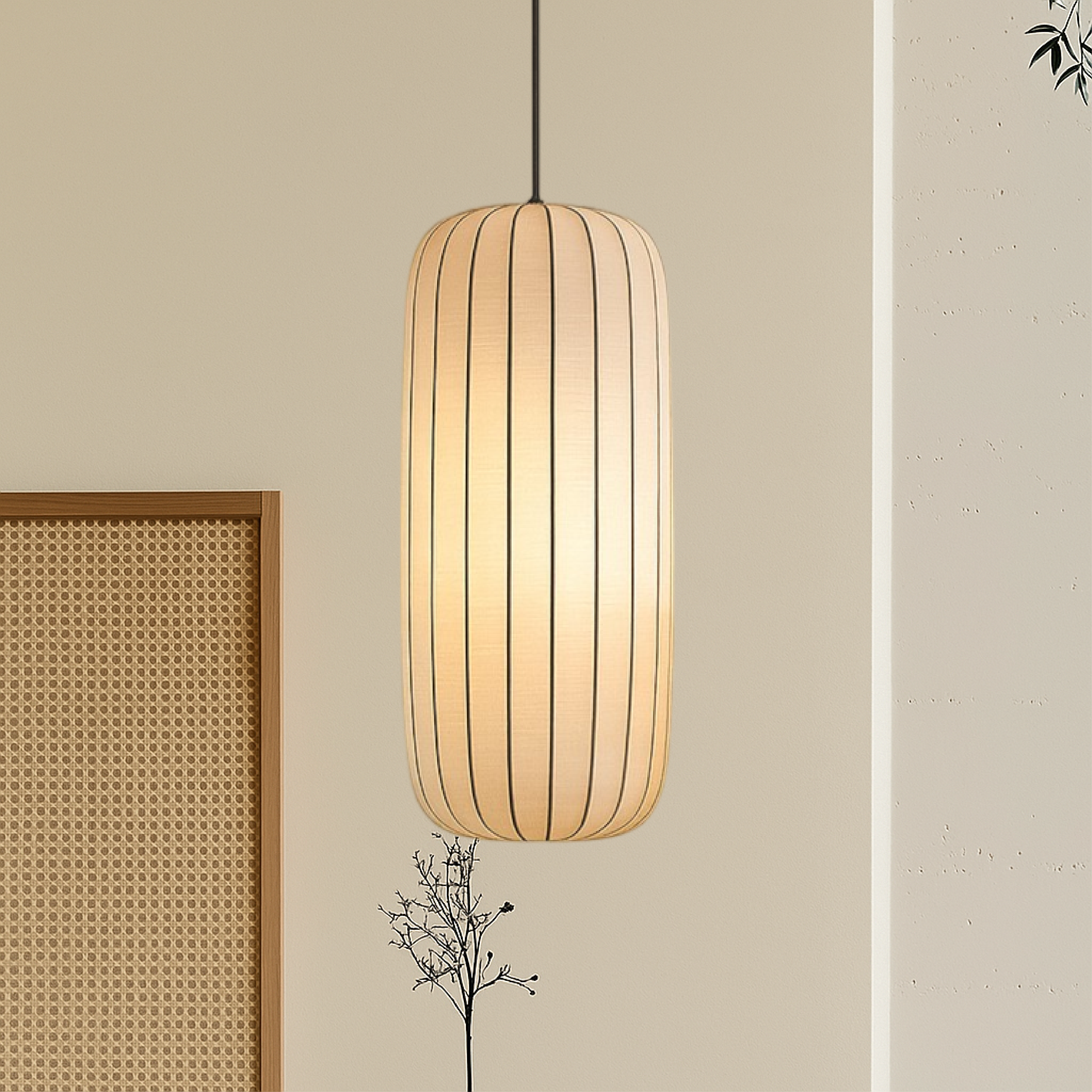 Hanglamp van luxe stof en ijzer – Bonq