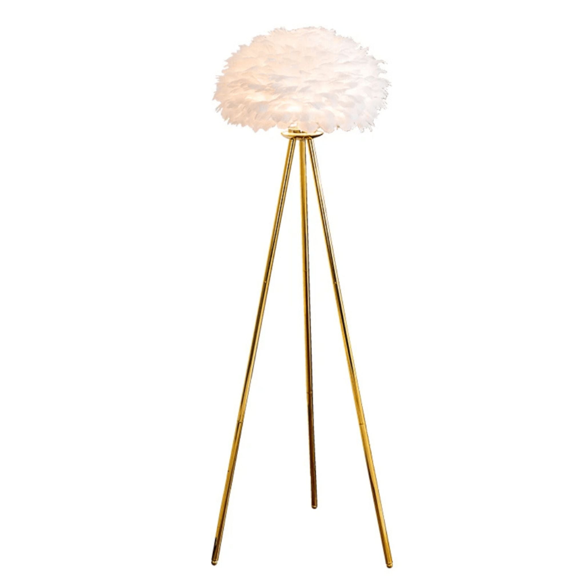 PlumaLuxe Vloerlamp – Elegant Design met Struisvogelveren