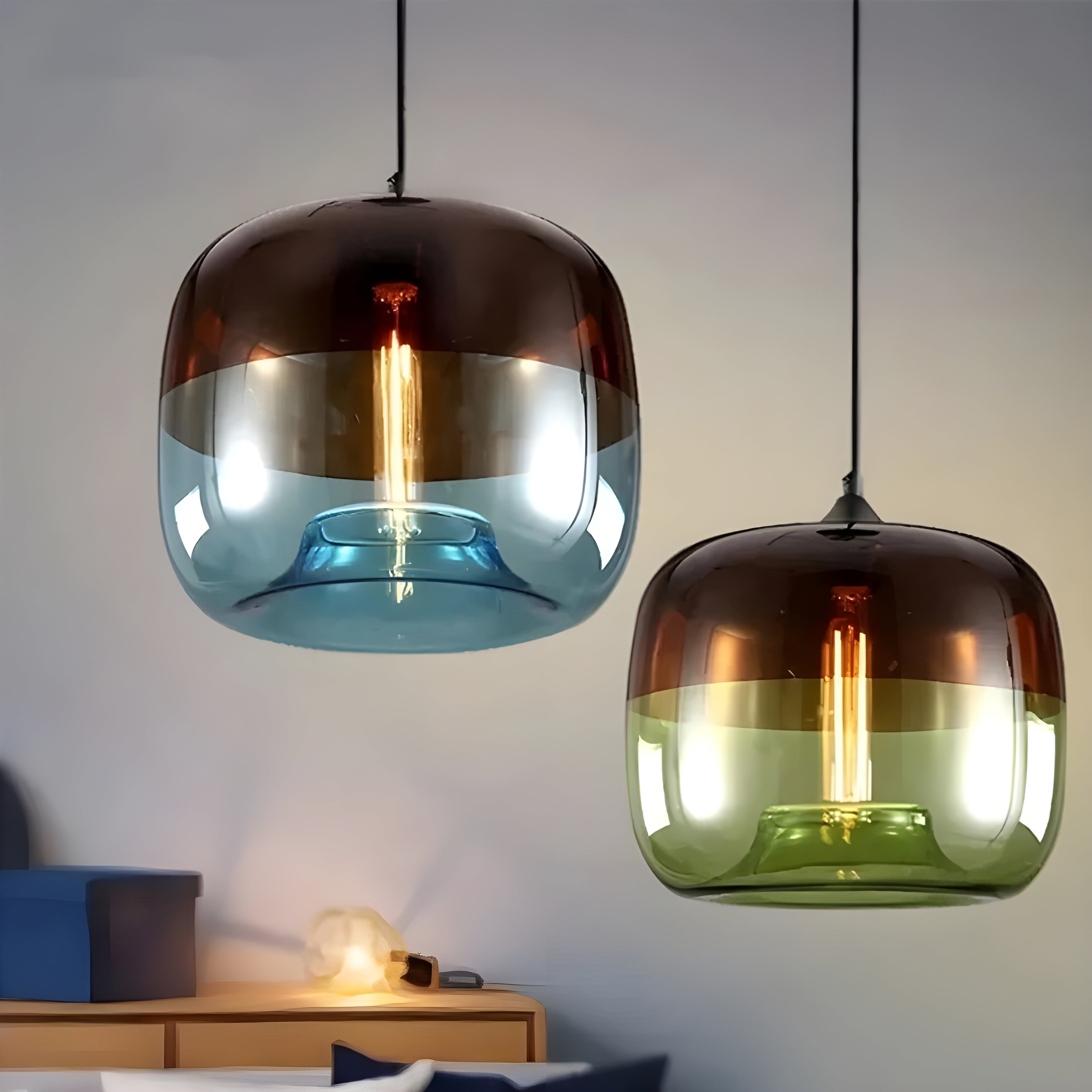 Vetro Retro Hanglamp – Kleurrijk Glasdesign met Retro Charme