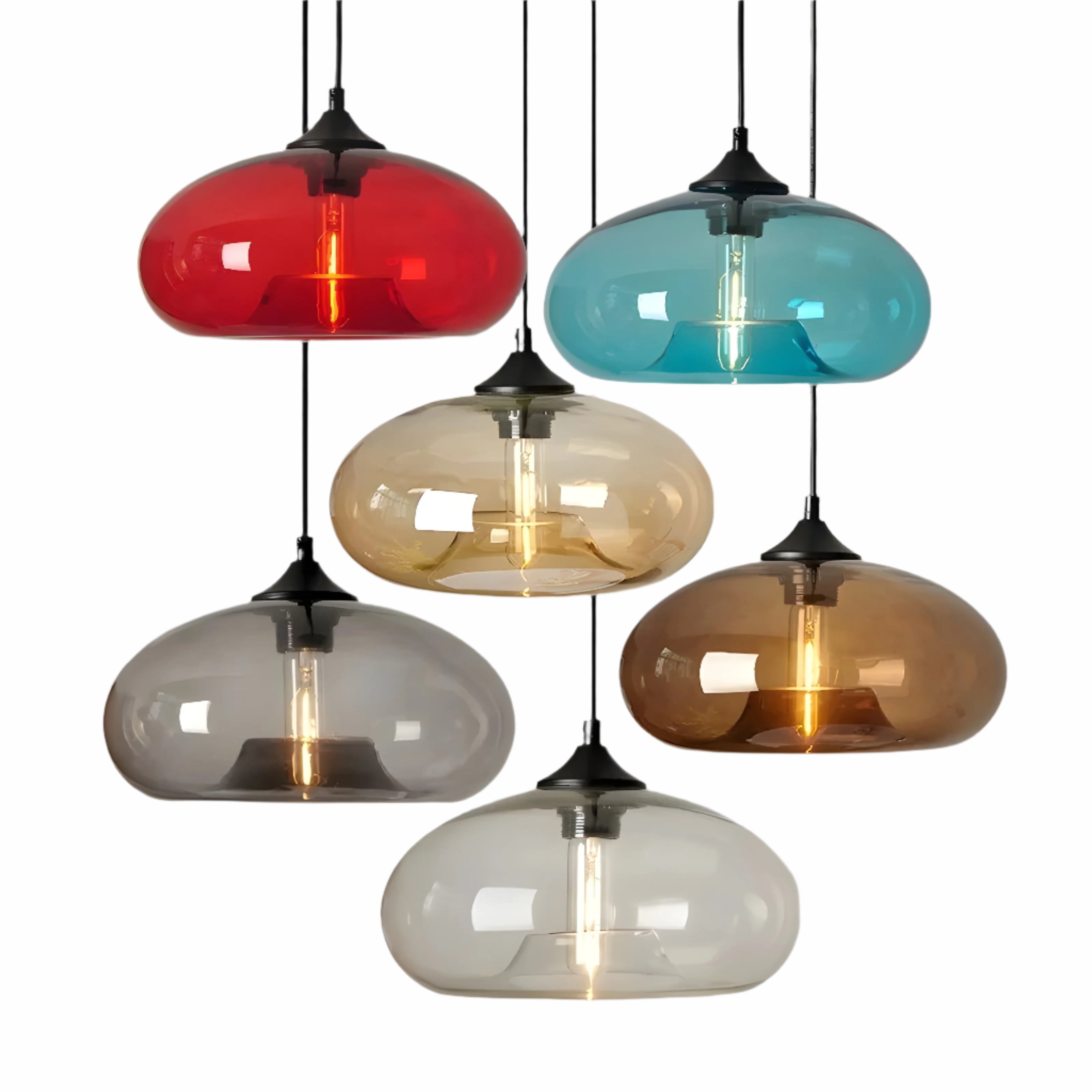 AuroraGlass Light – Kleurrijke Glazen Hanglamp in Scandinavisch Design