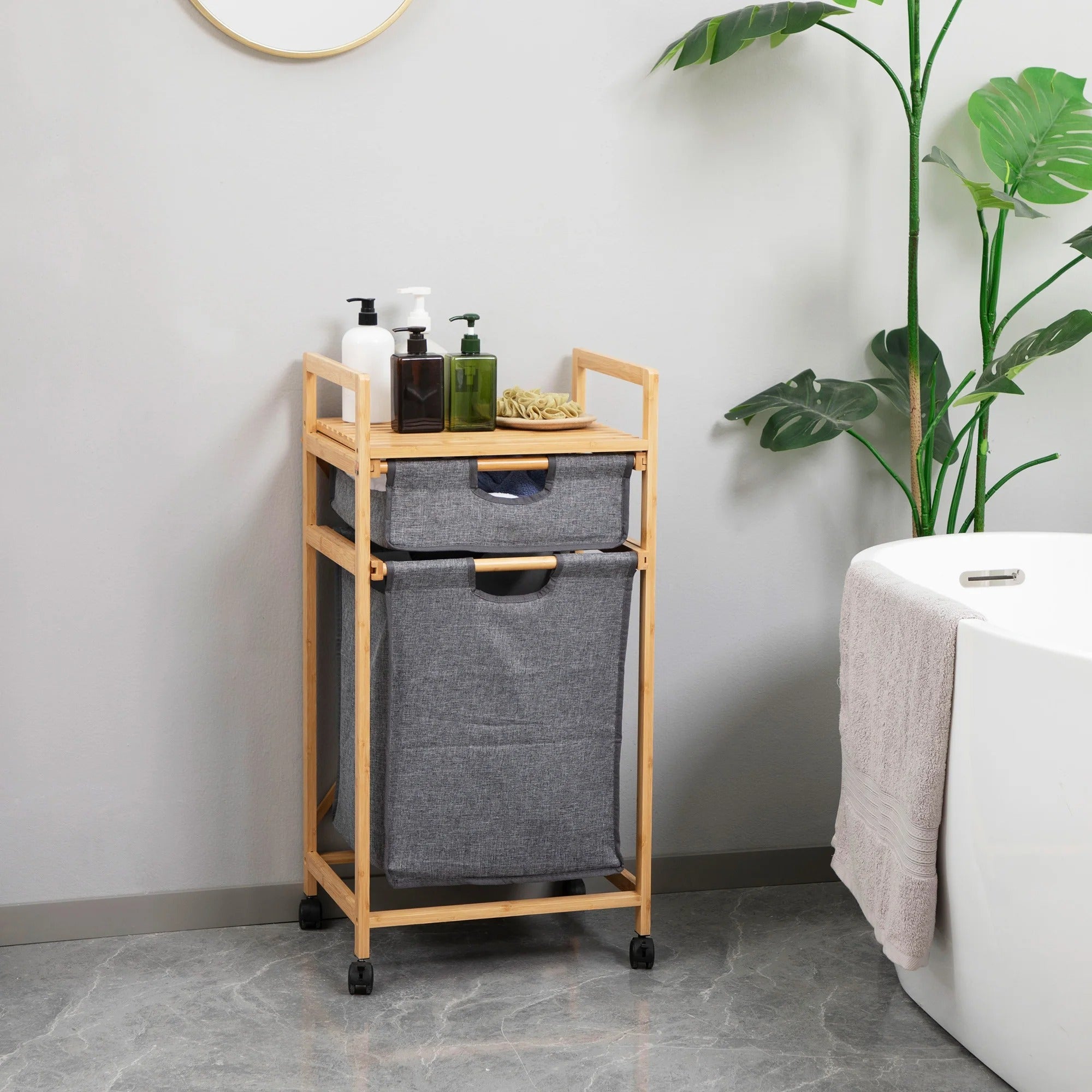 Bambora Bin – Duurzame Bamboe Wasmand met Stijlvol Design
