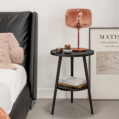 Duo Glide Bijzettafel – Rond 2-laags Design met Glas & Metaal