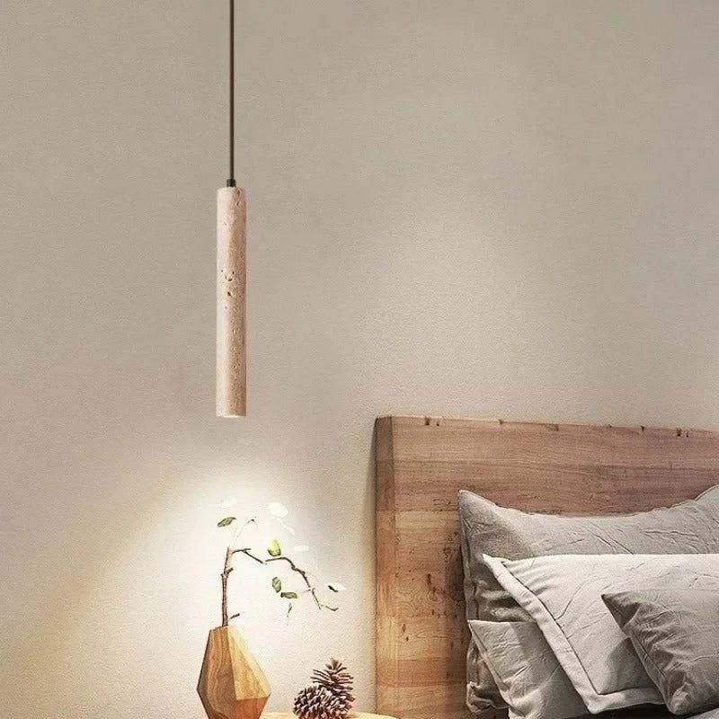 Radiance - Minimalistische Langlinien Travertin Wabi-Sabi Stil LED Kronleuchter Lichter