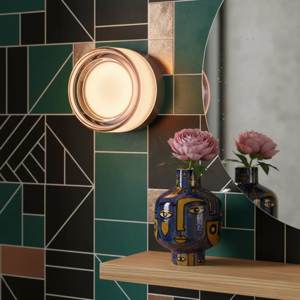 Ronde wandlamp van aluminium en glas met ingebouwde LED – Bonq