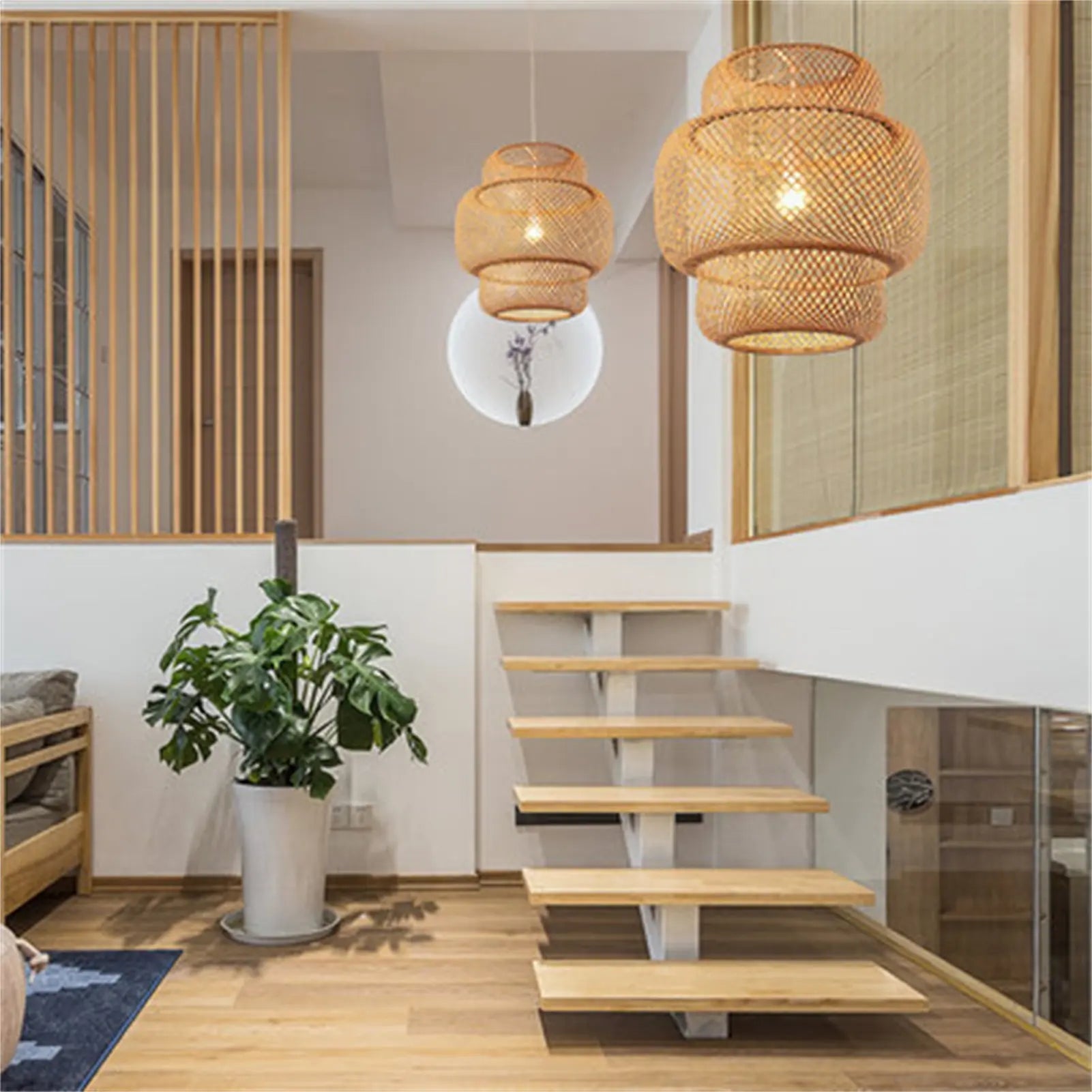 Rieten hanglamp – Natuurlijke elegantie met warme sfeerverlichting